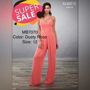 Mary’s Bridal Jumpsuit Mother of the bride/bridesmaid. color-Dusty Rose -Size:12